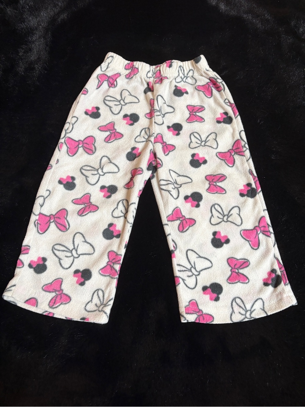 Kids Pink Bow & Polka Sleep Pants - Cozy Fleece Pajama Bottoms
